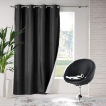 Rideau à oeillets thermique Icemount noir 140x260 en - - Noir - Douceur D'intérieur