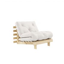 Canapé convertible ROOTS en pin massif naturel avec matelas futon naturel 90x200 en Pin Massif - Bois clair - Karup Design