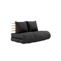Matelas futon et tête de lit bois massif naturel SHIN SANO 140x200 anthracite en Pin Massif - Anthracite - Karup Design