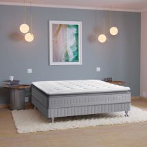 Matelas Simmons 651 ressorts ensachés + surmatelas intégré SW5 160x200 en - Ferme - Blanc - Simmons