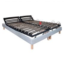 Sommier de relaxation à relevage manuel déco gris 90x200 en Bois - - Gris - Terre de Nuit