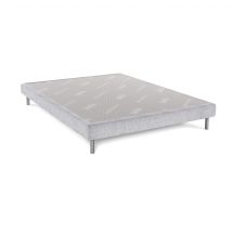 Sommier déco gris perle DUNLOPILLO 15cm pieds inclus 160x200 en Bois - - Gris - Dunlopillo