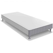 Sommier Simmons à Lattes Recouvertes D35V 90x200 + Pieds en Bois - Blanc