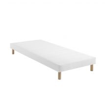 Sommier tapissier blanc 13 cm Lune - SOMEO 110x190 en Bois - - Blanc - Someo