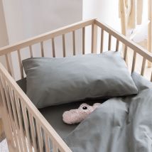 Someo - Taie d'oreiller bébé coton lavé 40x60 - SOMEO Kaki - Uni - 1