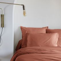 Someo - Taie d'oreiller coton lavé - SOMEO Terracotta 50x70 - - Rouge terracotta - Uni - 57 fils/cm²