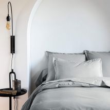Someo - Taie d'oreiller coton percale Gris 65x65 - SOMEO - Uni - 1