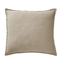 Terre de Nuit - Taie d'oreiller lin lavé beige 60x60 - - Beige - Uni