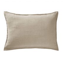 Terre de Nuit - Taie d'oreiller lin lavé beige 50x70 - - Beige - Uni