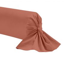 Taie de traversin terracotta 100% coton 90 cm en - - Orange - Terre de Nuit