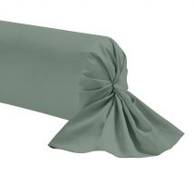 Taie de traversin vert de gris 100% coton 140 cm en - - Vert - Terre de Nuit
