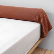 Taie de traversin double gaze de coton orange terracotta 160 cm en - - Orange - Terre de Nuit