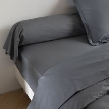 Taie de traversin coton percale Anthracite 140 cm - SOMEO en - - Anthracite - Someo