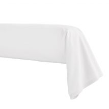 Taie de traversin percale blanche 90 cm en - - Blanc - Terre de Nuit