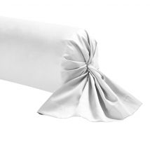 Taie de traversin blanc 100% satin de coton 90 cm en - - Blanc - Terre de Nuit