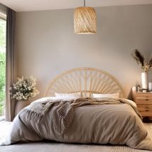 Tête de lit en rotin arrondie coloris naturel 160 cm - TL83001 en Rotin - - Naturel - Terre de Nuit
