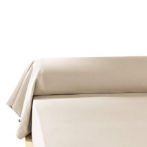 Taie de traversin flanelle beige 160 cm en - - Beige - Terre de Nuit