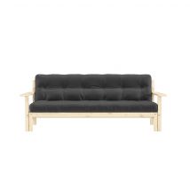 Banquette UNWIND en pin massif naturel avec matelas futon anthracite 130x190 en Pin Massif - - Anthracite - Karup Design