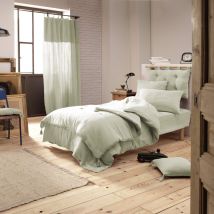 Housse de couette double gaze de coton vert d'eau 140x200 cm en - - Vert d'eau - Terre de Nuit