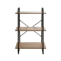 Etagère 3 plateaux en bois imitation chêne et noir laqué - ET15052 en Bois - - Noir - Terre de Nuit