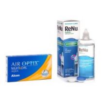 Air Optix Night &amp; Day Aqua (6 Linsen) + ReNu MultiPlus 360 ml mit Behälter