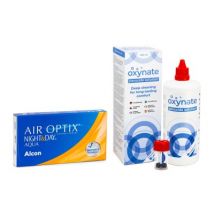 Air Optix Night & Day Aqua (6 Linsen) + Oxynate Peroxide 380 ml mit Behälter