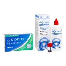 Air Optix Plus Hydraglyde for Astigmatism (3 lenses) + Oxynate Peroxide 380 ml with case