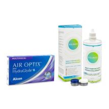 Air Optix Plus Hydraglyde Multifocal (6 lenses) + Solunate Multi-Purpose 400 ml with case