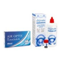Air Optix Plus Hydraglyde (6 Linsen) + Oxynate Peroxide 380 ml mit Behälter