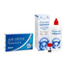 Air Optix Plus Hydraglyde (6 lenses) + Oxynate Peroxide 380 ml with case