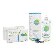 Lenjoy Monthly Comfort (12 lenses) + Solunate Multi-Purpose 400 ml with case