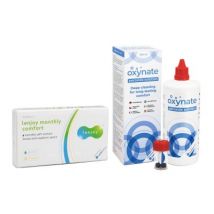 Lenjoy Monthly Comfort (6 lenses) + Oxynate Peroxide 380 ml with case