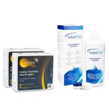 Lenjoy Monthly Day & Night (12 lenses) + Vantio Multi-Purpose 360 ml with case