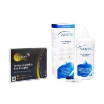 Lenjoy Monthly Day & Night (3 lenses) + Vantio Multi-Purpose 360 ml with case