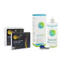 Lenjoy Monthly Day & Night (9 lenses) + Solunate Multi-Purpose 400 ml with case