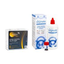 Lenjoy Monthly Day & Night (6 lenses) + Oxynate Peroxide 380 ml with case