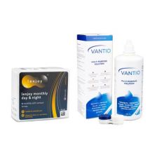 Lenjoy Monthly Day & Night (6 Linsen) + Vantio Multi-Purpose 360 ml mit Behälter