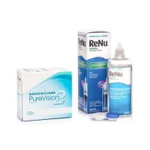 PureVision 2 (6 Linsen) + ReNu MultiPlus 360 ml mit Behälter