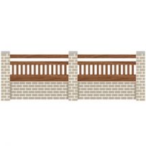 Clôture Bois moderne barreaudage partie basse et lisse en partie haute (MUSSON)