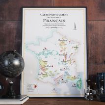 Affiches Carte des Vins de France et Régions - Idée cadeau homme - Cadeau Crémaillère - La Carte Des Vins - Les Raffineurs