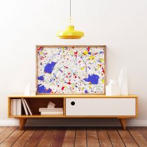 Affiches ville mondrian - Idée cadeau Noël - Cadeau Homme - Cadeau Femme - Cadeau Papa - Cadeau Maman - Cadeau Crémaillère - Jolie Map
