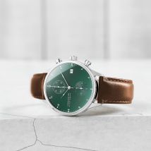 Montre pour Homme en cuir - 1815 - Vert - Bois - Idée cadeau Noël - Cadeau Homme - Cadeau Papa - About Vintage - Les Raffineurs