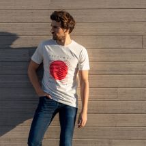 T-shirt Tokyo - Bask In The Sun - L - Blanc - Coton Biologique - Idée cadeau Noël - Cadeau Homme - Cadeau Papa - Les Raffineurs