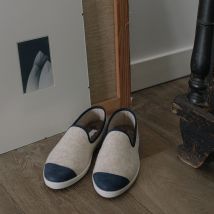 Chaussons Homme en laine recyclée - Bleu - 42 - Laine Recyclée - Idée cadeau Noël - Cadeau Homme - Cadeau Papa - Cadeau Maman - Angarde