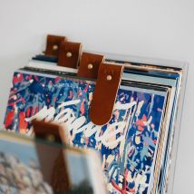 Séparateurs de vinyles en cuir - Bleu - Fabriqué en France - Hikigaï - Les Raffineurs