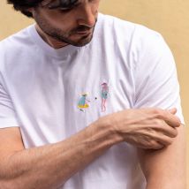 T-shirt brodé La Pétanque - S - Coton Biologique - Cadeau Homme - Cadeau Papa - Fe Re - Les Raffineurs