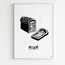 Affiche MIAM et GLOU - Idée cadeau Noël - Cadeau Homme - Cadeau Femme - Cadeau Papa - Cadeau Maman - Cadeau Crémaillère - Fe Re - Les Raffineurs