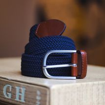 Ceinture Homme tressée élastique - Bleu - Idée cadeau Noël - Cadeau Homme - Cadeau Papa - Épilogue - Les Raffineurs