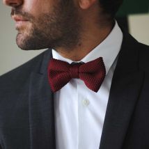 Nœud Papillon Homme en tricot - Bordeaux - Idée cadeau Noël - Cadeau Homme - Cadeau Papa - Épilogue - Les Raffineurs