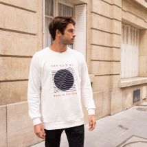 Sweat Tokyo - Bask In The Sun - M - Blanc - Idée cadeau Noël - Cadeau Homme - Cadeau Papa - Les Raffineurs